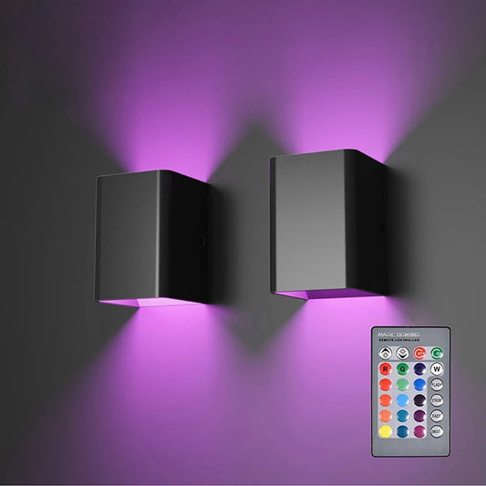 Wall Lights Indoor Aisle Corridor Dimmable Multicolor 1pc Square LED Lamp With Remote Control